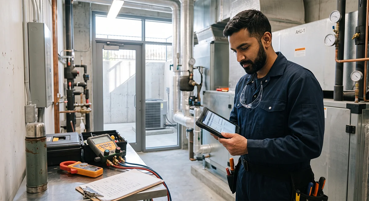 AC Commissioning Checklist for Peak Summer Conditions in Ontario Ontario HVAC contractor completing an AC commissioning report